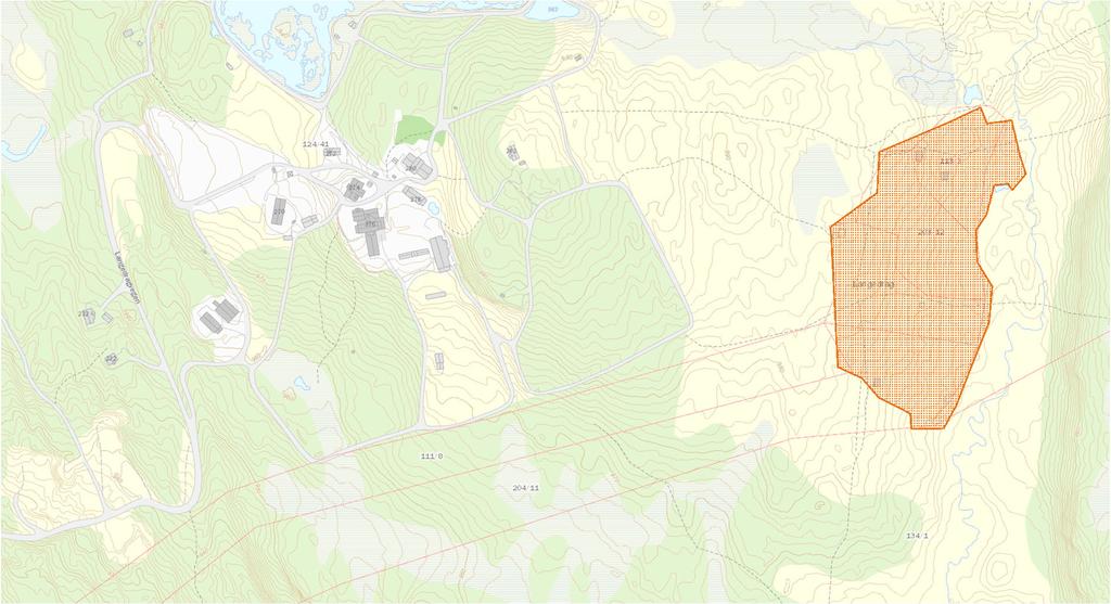 Figur 8: Utsnittet viser avgrensing av registrert naturbeitemark på Langedragstølen (www.miljostatus.no). 3.4.