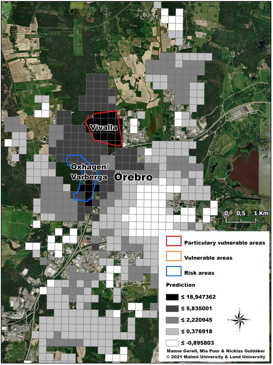 56 MANNE GERELL, MIA PUUR AND NICKLAS GULDÅKER the size of the southern vulnerable neighborhood should be reduced or that it should be declassified as vulnerable based on the model predictions using