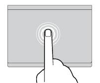 Trykk Trykk hvor som helst på pekeplaten med én finger for å velge eller åpne et element.