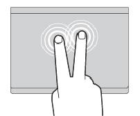 Rull med to fingre Plasser to fingre på pekeplaten, og beveg dem loddrett eller vannrett.