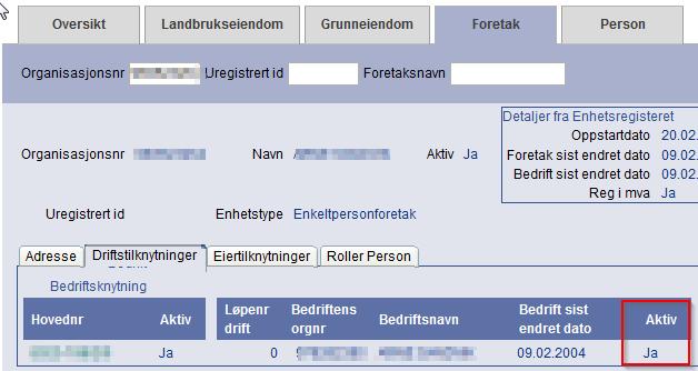 Man kan også sjekke Enhetsregisteret (brreg.no) for å se om det ligger en virksomhet (et bedriftsorg.nr) på foretaket. Kontrollbeskrivelse sist revidert: 11.01.2018 04.