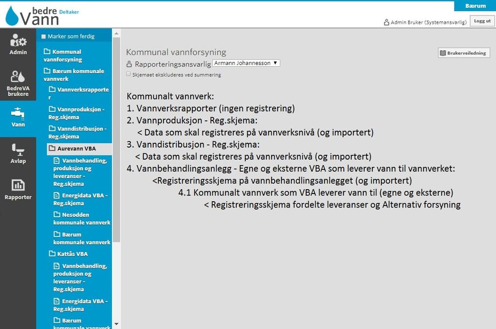 Det lønner seg derfor å starte registreringen og kvalitetssikringen av data på vannbehandlingsanleggene først, deretter vannverkene og til slutt