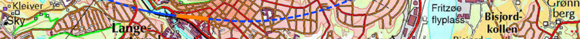 mellom ny trasé og havnesporet ved at det anlegges en rundt 700 m lang tunnel fra
