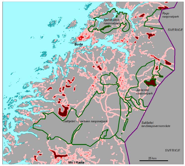 Figur 19. Øvrige inngrepsdata rastrert og beregnet som frekvens (ØI*).