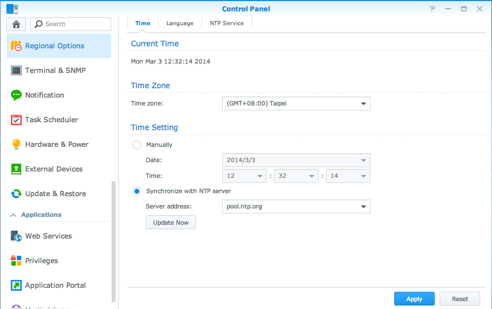 Brukerveiledning for Synology NAS Endre regionale alternativer Gå til Kontrollpanel > Regionale alternativer for å konfigurere følgende regionale alternativer.