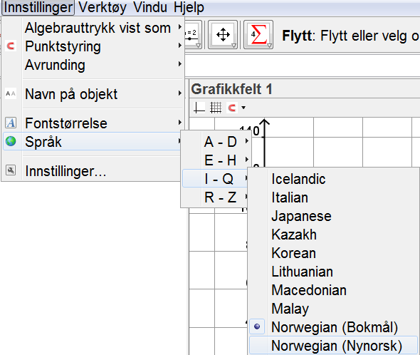 Det kan vere lurt å gjere følgjande justeringar: Klikk på Innstillingar, vel Fontstorleik.