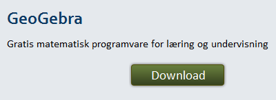 Hva er GeoGebra? GeoGebra er et gratis matematikkprogram som finnes på både bokmål og nynorsk.