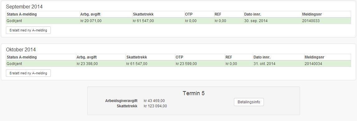 Altinn kvitterer for at A-melding er registrert. Når du lukker kvitteringen, får du anledning til å Hente resultat (evt. tar dette litt lenger tid, og programmet prøver om igjen automatisk hvert 30.