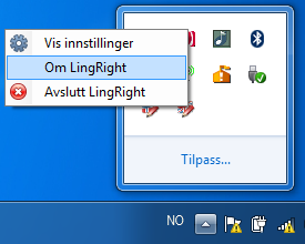 Win7 Lingright-meny Om Lingright i XP Lingright-meny Om Lingright i Win7 Velger du Om Lingdys eller