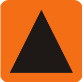 Horisontal svart strek kan også benyttes på skilt 711 «Tabellvegviser» eller skilt 715 «Avkjøringsvegviser» med oransje