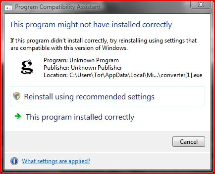 Ignorer denne, programmet er riktig installert. 4. Du kan nå laste ned og installere selve PDF-programmet CutePDF.