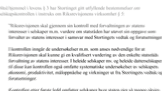 RIKSREVISJONENS SELSKAPSKONTROLL HVA OG HVORDAN?