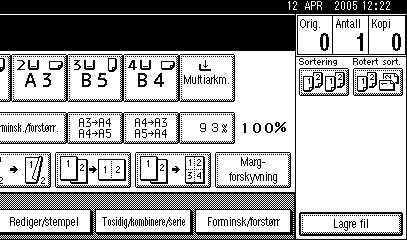 Kopimaskinfunksjoner Sortering Maskinen kan skanne originalene inn i minnet, og sortere kopiene automatisk. Henvisning Beslektede grunninnstillinger: s.106 Velg bunkesortering s.