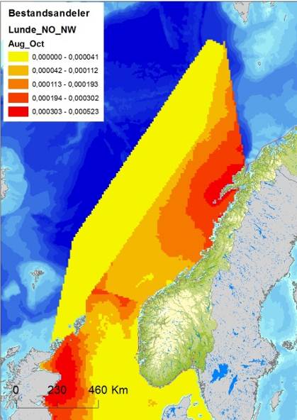 vintersesongen (november-mars), basert på modellerte data (Seapop,