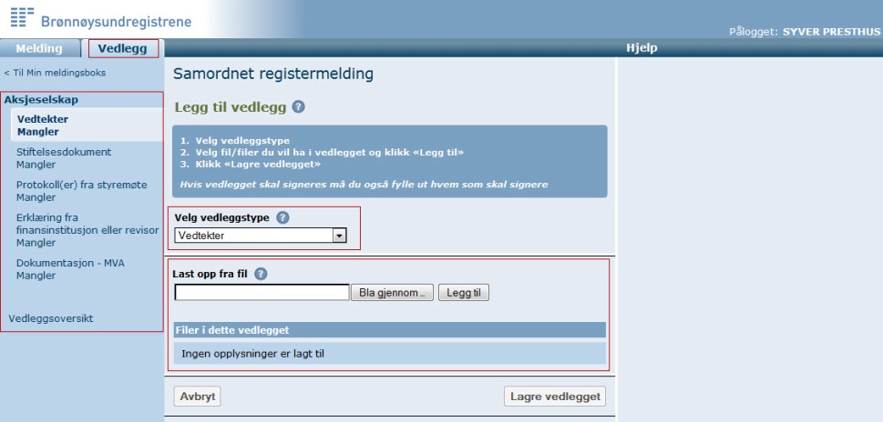 For mer informasjon om signeringsoppgaver som sendes til organisasjonsnummer, se eget pkt. om «delegering av rettigheter i Altinn» på side 26 og 27.