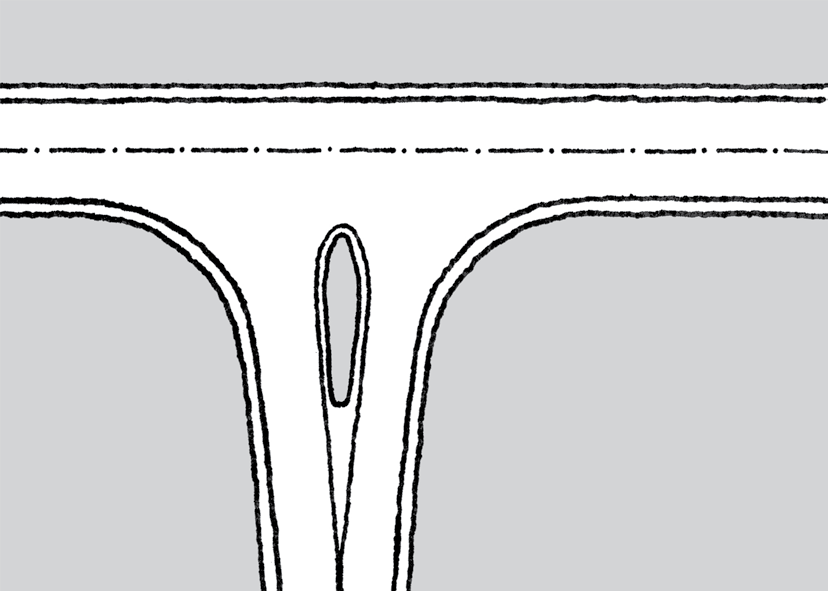 37 Konstruksjonsprinsipp Standard utforming av trafikkøy er vist i figur 4.7. min 1,5 2 L1 5 1/3 øylengde b2 5 b1 4 2/3 øylengde Oppmerket overgangsareal: min 5 Figur 4.