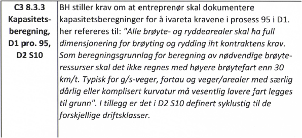 5 Sak Spørsmål 9: Ansvar / frist Svar 9: Til hjelp for kapasitetsberegning for vinterdrift finnes