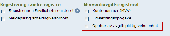 Her har du valg for å endre kontonummer og for å gjøre begrensede endringer i opplysninger om omsetningsoppgaven.