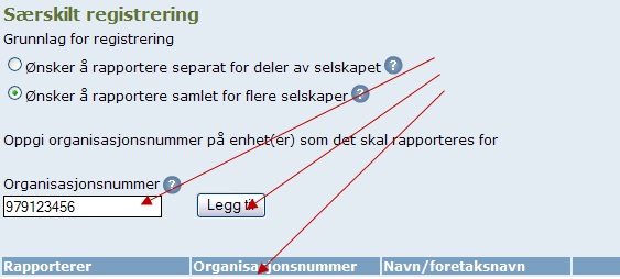 Samarbeidende selskaper kan søke om å rapportere samlet (fellesregistreres) når minst 85 prosent av kapitalen i hvert selskap eies av de andre.