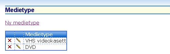 - 26 4.8 Medietyper Menyvalget Admin meny/medietype Medietyper må registreres før AV-medier kan registreres (menyvalget Admin meny/avmedier med programmer). 4.9 Fag Menyvalget Admin meny Brukere 4.