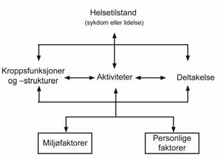 International Classification of Functioning, Disability and Health ICF (WHO 2001) Merk at det også er en relasjonell forståelse av funksjonshemming i International Classification of Functioning,