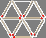 16) Lag 3 like store kvadrater ved å flytte 5 fyrstikker. 17) Lag 3 likesidete trekanter ved å flytte 4 fyrstikker.