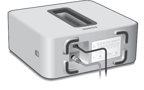 Sonos SUB 5 Sonos SUB Akustisk tomrom Statusindikator Koble tilknapp Ethernet-port Vekselstrøm (strømnett) Koble til-knapp Akustisk tomrom SUB-statusindikator Ethernet-port Vekselstrøminngang