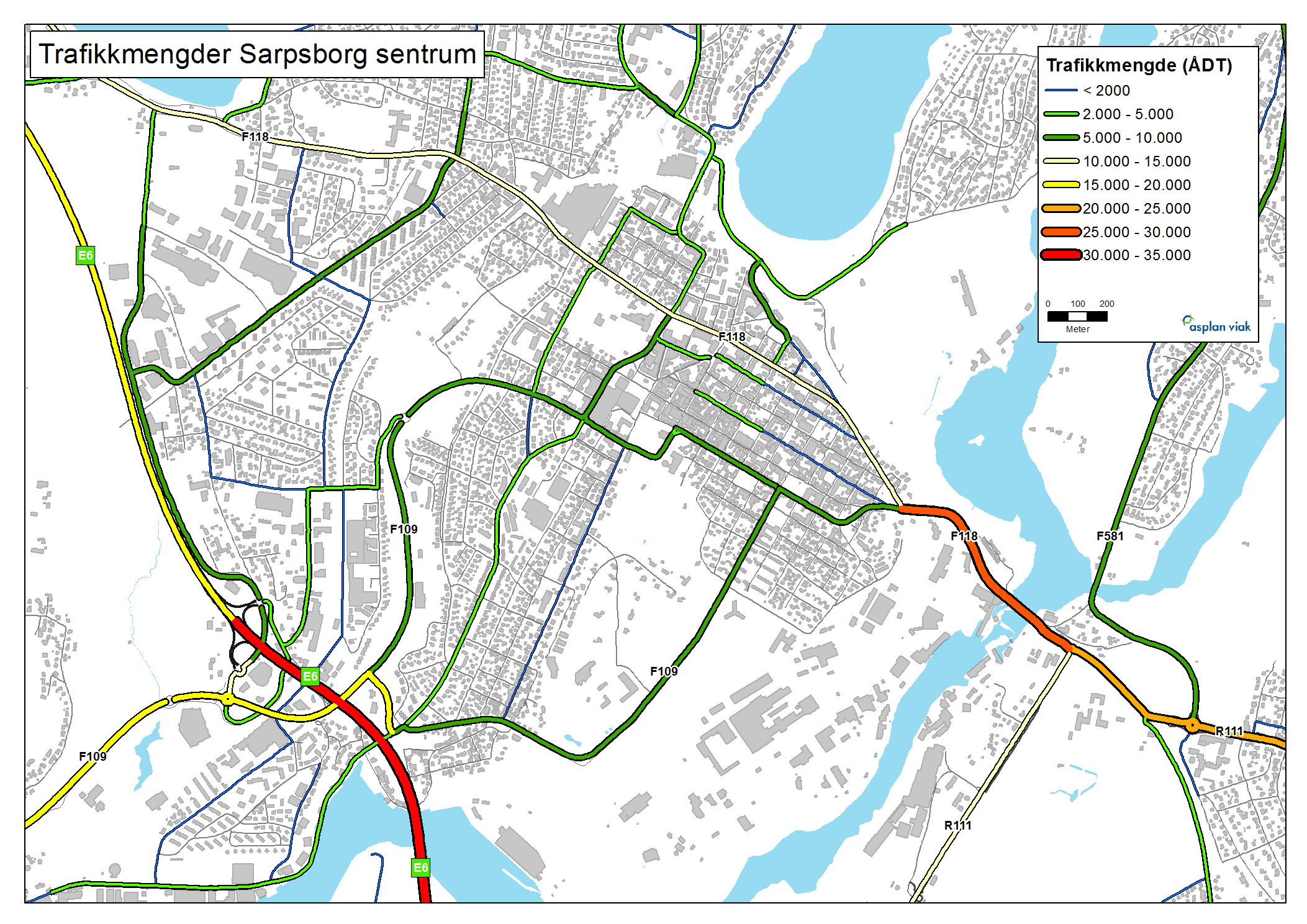 Hvordan skal Sarpsborg vokse rapport 34 2.5 Mobilitet 2.5.1 Fotgjenger- og syklistbyen Hovedtyngden av dagens sentrum kan teoretisk nås innen 15 min gange fra busstasjonen/torvet, slik det fremgår av Figur 29.