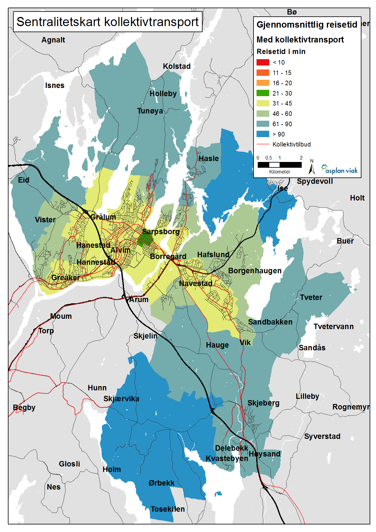 Hvordan skal Sarpsborg vokse rapport 46 2.6 Byrom og grønne strukturer Sarpsborg har mange grønne områder, både i og ved sentrum.