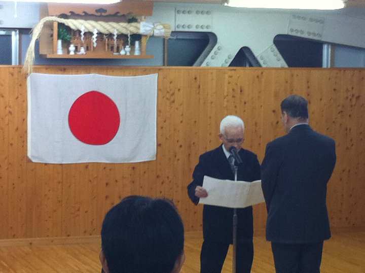 Det ble så holdt tale av bla Imura sensei, og Larsen sensei var en av de som ble tildelt et æresbevis for 10 års