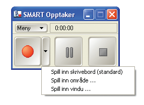 Opptaket kan spilles av på enhver datamaskin med SMART Video Player eller Windows Media Player (kan lastes ned gratis fra www.windowsmedia.com/download).