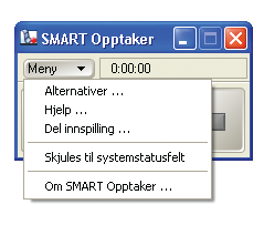 SMART Board interaktiv whiteboard - brukerveiledning Notebook SMART Opptaker Endre lyd- og videoinnstillinger Endre filformatet til en video tatt opp i SMART Opptaker video format og gjør den