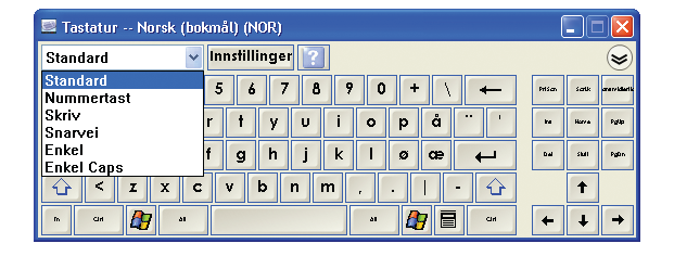 Alternativt kan du trykke på SMART Board ikonet på systemstatusfeltet nederst til høyre på skjermbildet, og velge tastatur.