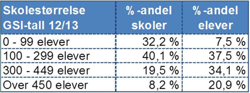 Fokusområder Pedagogisk og organisatorisk fokus Skolestørrelse Skoletyper Rekruttering Mål og resultatstyring Økonomifokus Sammenhengen mellom antall