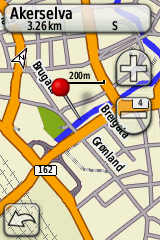 Grunnleggende navigering Informasjonsknapp Slik lagrer du et veipunkt på kartsiden: 1.