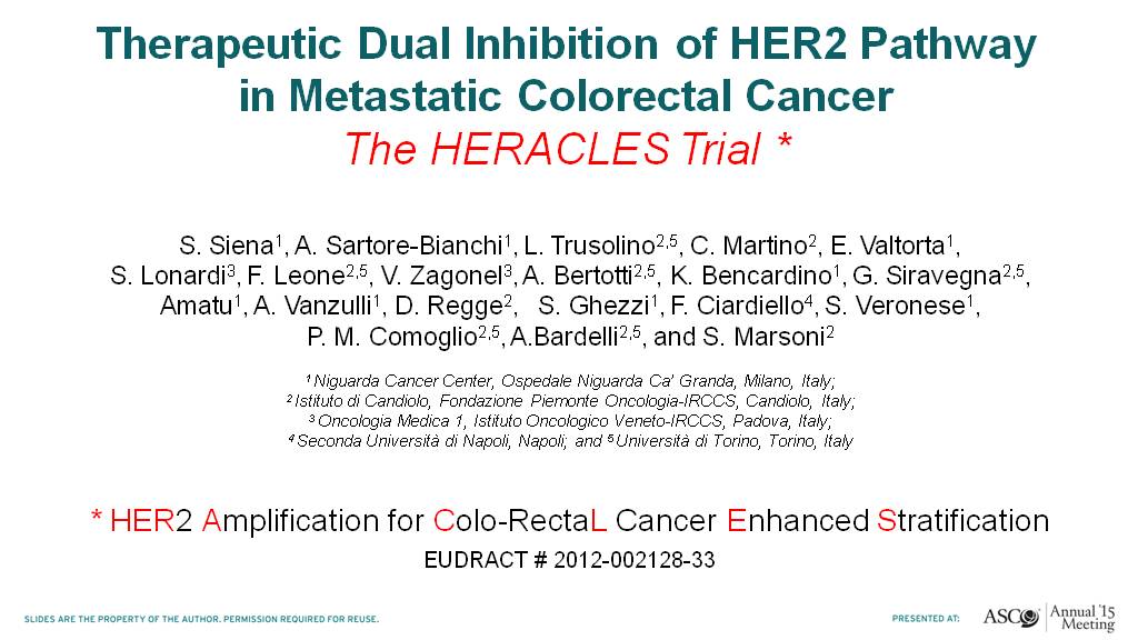 Therapeutic Dual Inhibition of HER2 Pathway<br />in Metastatic Colorectal Cancer