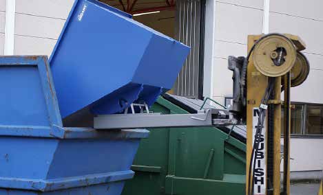 MILJØ TIPPCONTAINER Robust tippcontainer med automatisk tømmefunksjon for håndtering av ulike typer avfall.