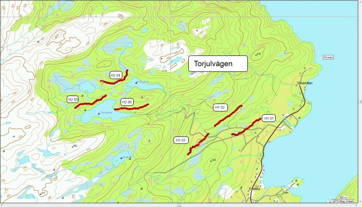 Innsamling To høyder over havet 100m og 400m Innsamling hver