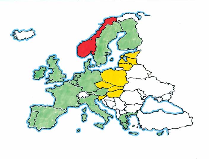 Italia Eksempler på bruk av utenlandsk arbeidskraft Irland Norge Danmark Nederland Storbritannia Belgia Tyskland Sverige Polen Finland Estland Latvia Litauen EØS-land omfattet av overgangsordningen