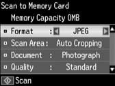 Scanning til et hukommelseskort Skannaa muistikortille Skanne til minnekort Skanna till ett minneskort A R & 18 B C Sæt et hukommelseskort i. Aseta muistikortti. Sett inn et minnekort.