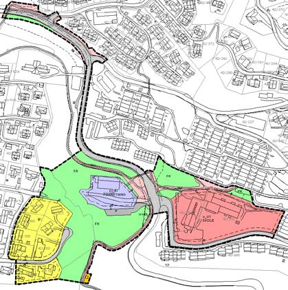 Figur 1-37: Eksempelet viser en reguleringsplan med tilhørende tegnforklaring vist i en forvaltningsløsning, uten