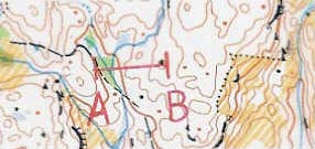 Oppgave 18 (1 poeng) Målestokken på kartet er 1 : 10 000 Hvor langt (i luftlinje) er det fra A til B i virkeligheten? Svar: m Kilde: Norges Kilde: Orienteringsforbund Norges Orienteringsforbund (0.06.