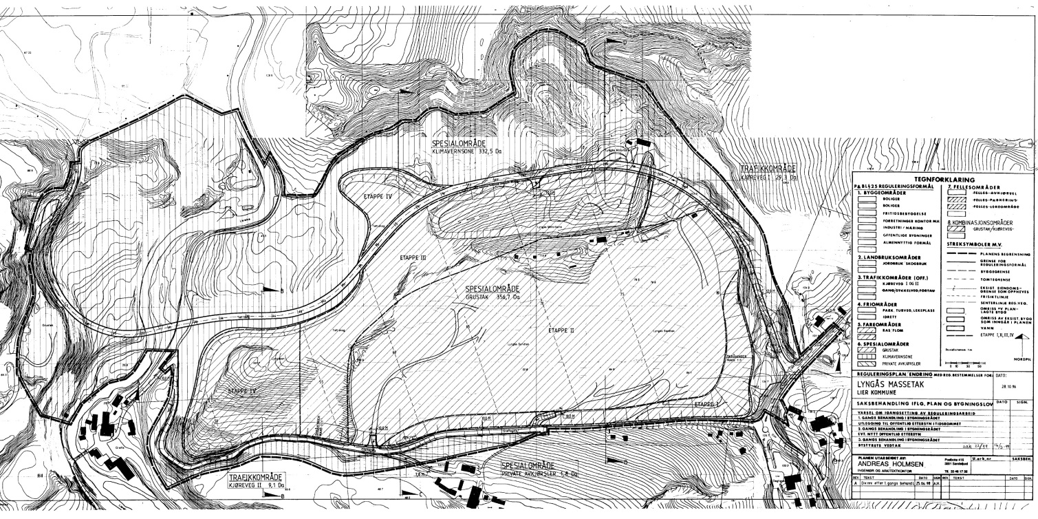 Planbeskrivelse for detaljregulering for del av Lyngås grustak - gjenvinningsstasjon 9 2.3.2 Reguleringsplan Området omfattes av reguleringsplanen Lyngås massetak, vedtatt 1999.