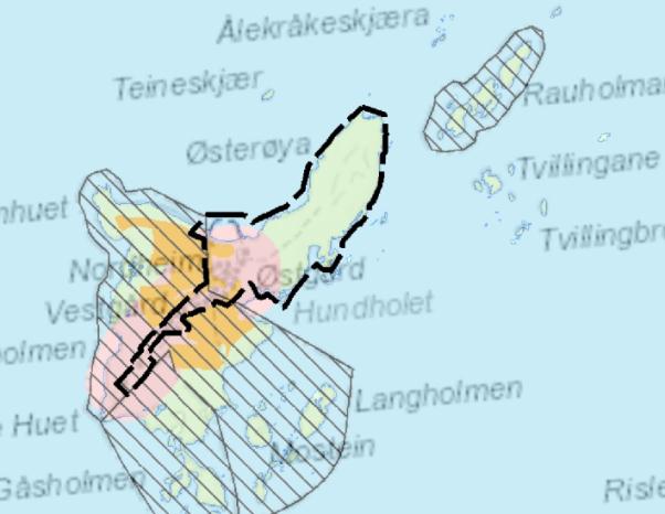 Langholmen sørøst for Stråholmen Teltforbud anbefales. Ligger i direkte kontakt med nasjonalt viktig sjøområde for sjøfugl. Har teltforbud i dag.