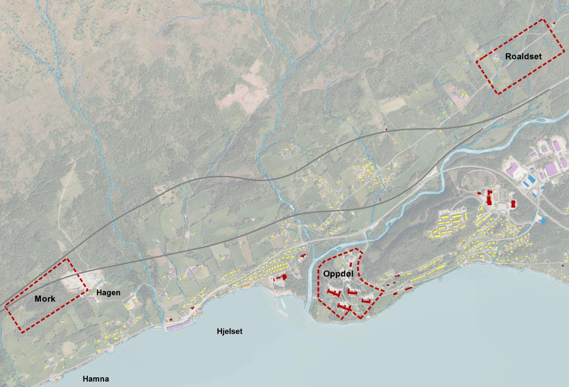 2.3 Hjelset 2.3.1 Struktur og funksjoner på stedet Hjelset ligger ca. 18 km og knapt 20 minutters kjøretid fra Molde sentrum. Det bor ca 1100 personer i Hjelsetområdet.