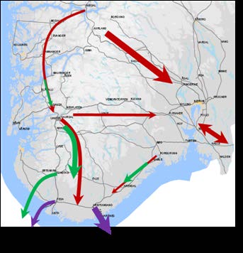 Sira-Kvina kraftselskap har syv kraftverk i området med en samlet installert effekt på 1760 MW.