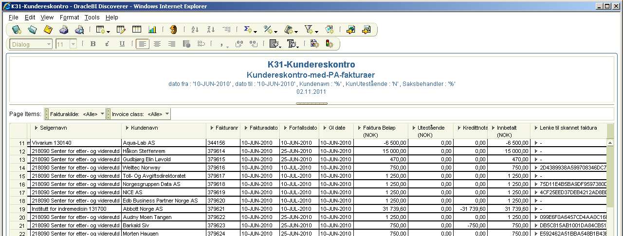 4. Fakturakopi fra Discoverer Bruk