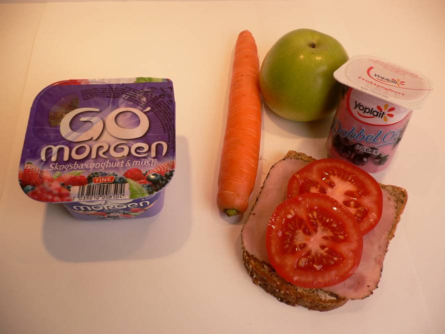 Go morgen yoghurt er energitett, den inneholder mye sukker En Go morgen yoghurt = En