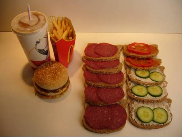 Fastfood/Junkfood er veldig energitett En Big Mac