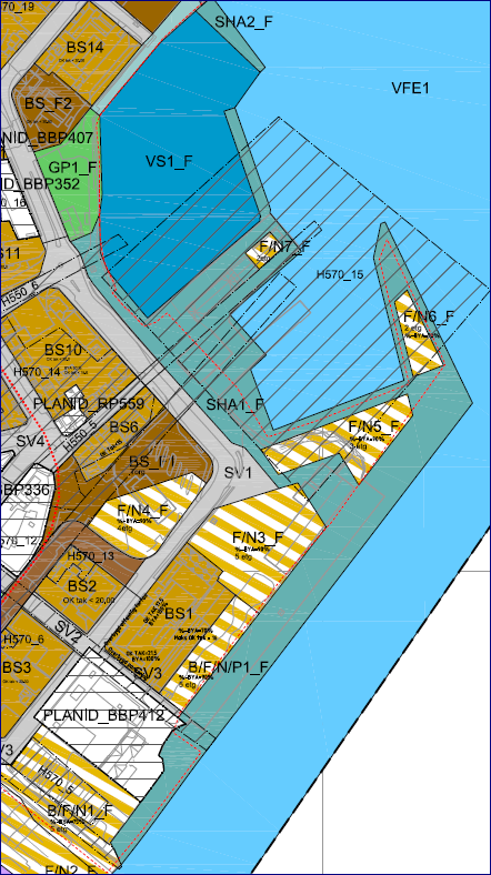 Sone 3. Harstad havn - Alternativ 2 Sone 3, Havnegata er avgrenset mot sone 2 langsmed dampskipskaia i vest og ut fra Larsneset til sone 5 i østlig del.